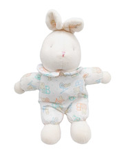Carter's Plush Bunny Rattle BABY Bunny Print 12 inch Prestige Toy Vintage