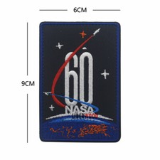 Embroidered NASA 60th Anniversary USA Space Apollo Mission Hook Loop Patch Badge