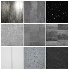 Grey Bathroom Cladding Tile PVC Wall Panel White Ceiling Panels Marble (10 Pack)
