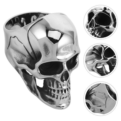 Stainless steel gothic ring - stainless,