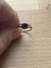 Jade Heart Shaped Gold 9c Ring