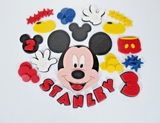 Mickey Mouse Cake Topper Edible Fondant Personalised Birthday Party Handmade UK