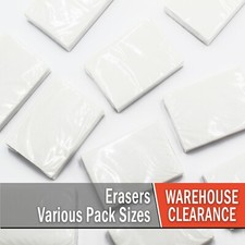 Warehouse Clearance Job Lot - Large Jumbo White FBF Erasers - Various Pack Sizes