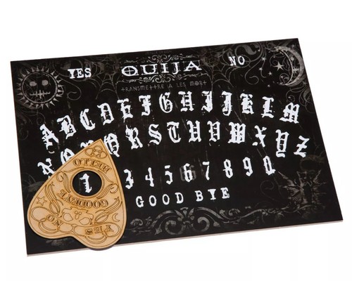 Black wooden ouija board game - black,