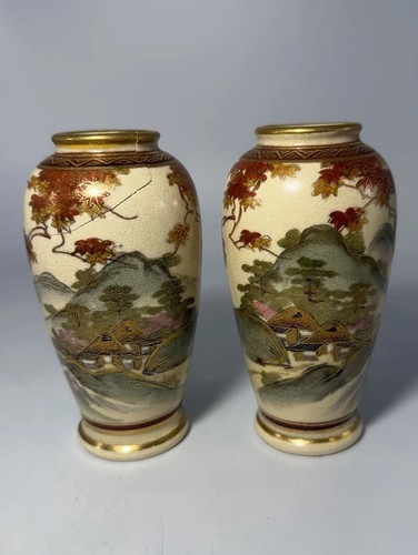 Pair antique japanese satsuma - antique,