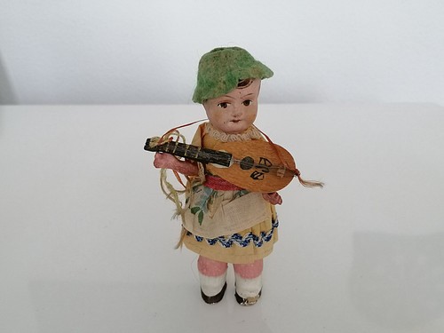Antique paper mache doll - antique,