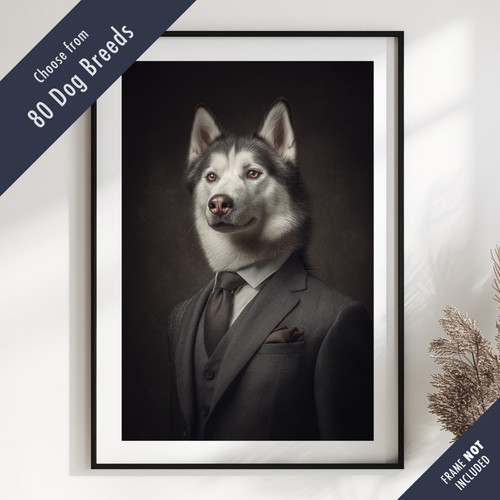 Smartly dressed dog portrait - dressed,