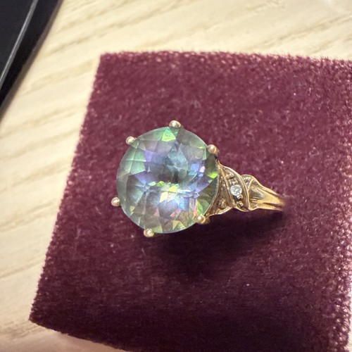 9ct gold mystic topaz - gold,