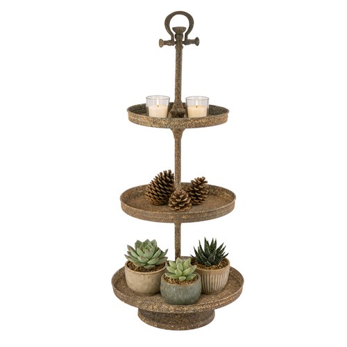 Vintage cast iron tiered tray - vintage,