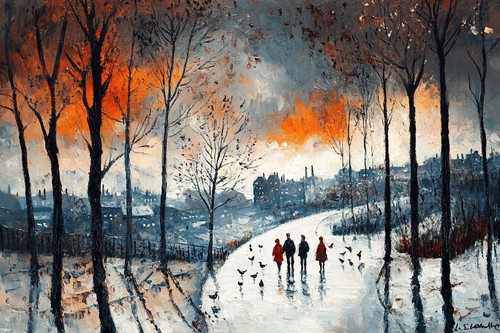 Lowry style canvas picture - s,