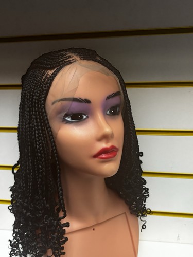 Braided short curly neat - , wig