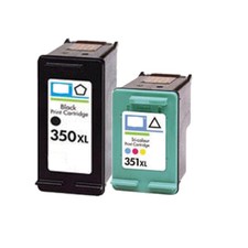 2 Ink Cartridge Fit For HP D5355 D5360 D5363 D5368 C4340 350XL 351XL
