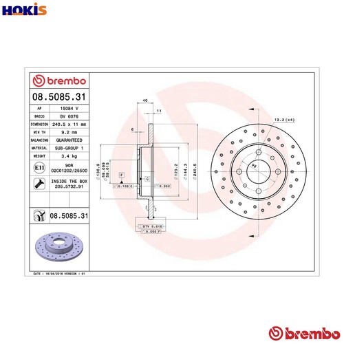 Brake disc 5085 31 for - 2x,