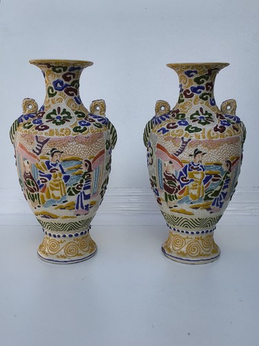 Pair vintage japanese satsuma - vintage,