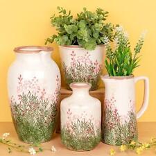 Shudehill Giftware Wild Garden Pretty Floral Pink & Green Design Vase