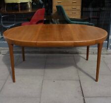 1970s vintage Mobelfabrik Teak round extendable dining table by Ib Kofod-Larsen