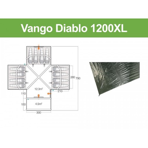 Vango diablo 1200xl tent - 1200xl,