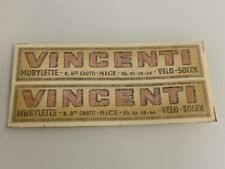 Vintage dealer decal Motobecane Peugeot bike Solex VINCENTI