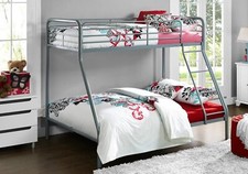 New Triple Bunk Bed Double & Single Metal Frame High Sleeper Children Kids beds