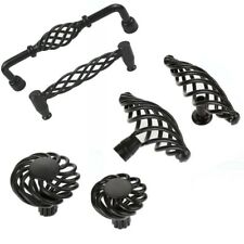 Vintage Black Bird Cage Door Knobs Cupboard Cabinet Kitchen Drawer Pull Handles