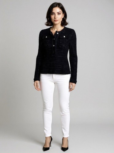 Chanel black bouclé - chanel, top