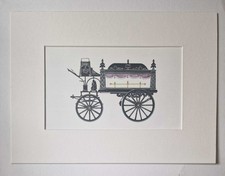PARRY Horse Drawn Hearse, Parker 1885 (1979 Bookplate Illustration)