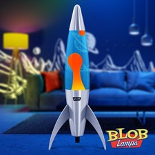 Blob Lamps® ROCKET Lava Lamp - Metal Base - Orange/Blue - space, mood light, lam
