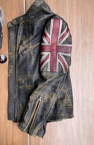Men biker distressed - biker,