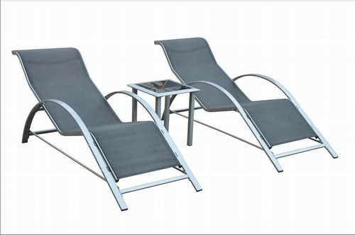Black chaise sun loungers - black,