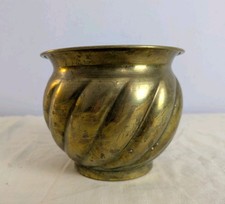 Vintage Brass Planter Round Plant Pot Indoor Antique Jardiniere Bowl Pot Small