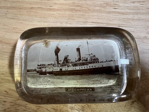 Antique steam ship glass paper - antique,