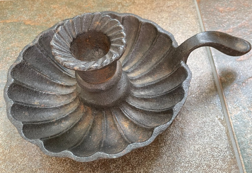Cast iron chamberstick candle - iron,