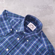 Brutus Trim Fit Short Sleeve Shirt Men's Medium Black Blue Check Button-Up