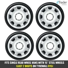 Peugeot Boxer Wheel Trims 15" 15 Inch Motorhome Van Hub Caps X4 Deep Dish Trim