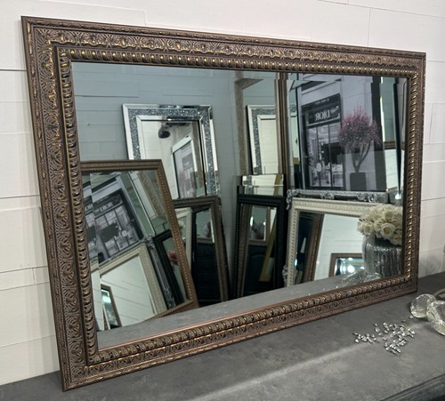 Large antique silver mirror - large,