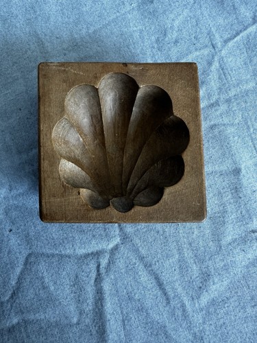 Antique treen butter - treen, mould