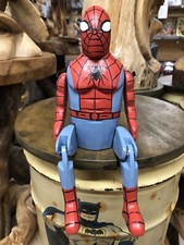 ChiselCraft Wooden Shelf Sitter Character Spiderman Marvel Handmade
