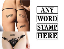 ANY WORD  STAMP Temporary Tattoo ( Set of 3 ) Cuckold,  HOTWIFE, BITCH, WHORE