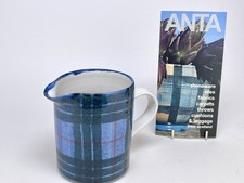 Vintage Scottish ANTA Pottery Tartan Stoneware Jug 12.5cm - Tall Scotland Artist