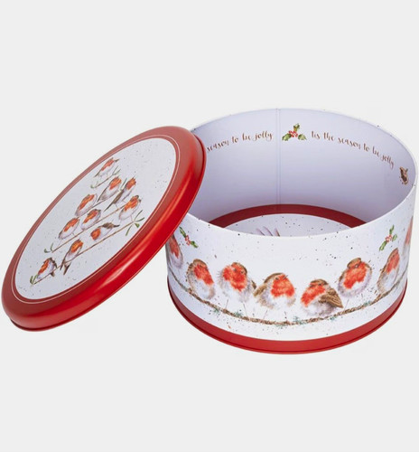 Round christmas robin cake - christmas,