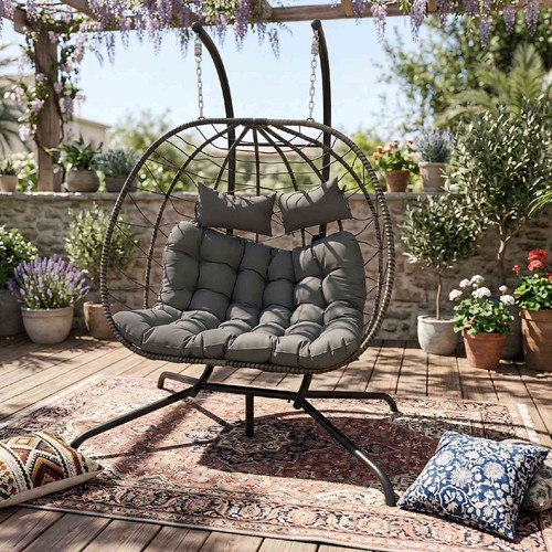 Hanging egg chair double - egg, with