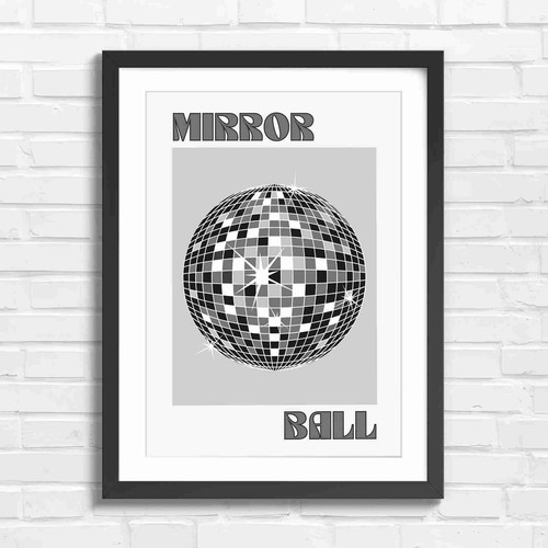 Disco mirror ball pop art - mirror,