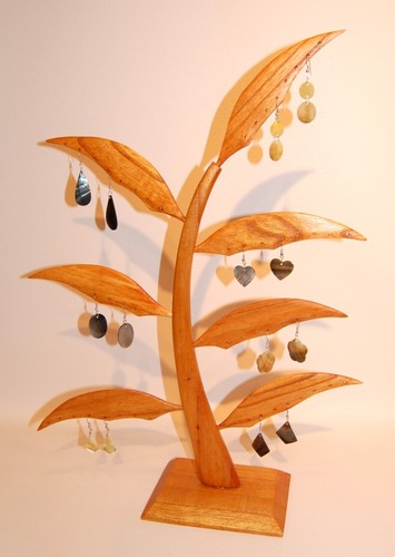 Wooden earring jewellery - jewellery, palm