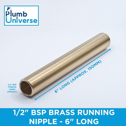 Bsp brass running nipple - 1/2",