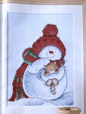 Margaret Sherry Snow Very Merry ! Snowman & Ca tChristmas Cross stitch Chart