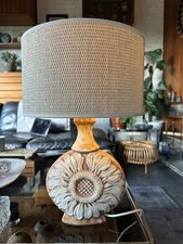 Vintage 1970s Quantock Pottery Sunflower Lamp Base.