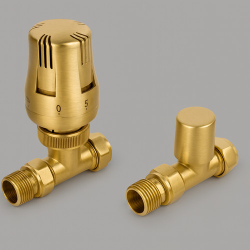 Straight brushed brass - straight,