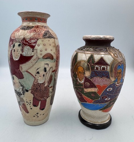 Pair satsuma vases please - of,