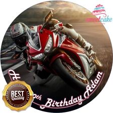 Superbike Motorbike Cake Topper | Personalised Edible Icing Sheet or Wafer Paper