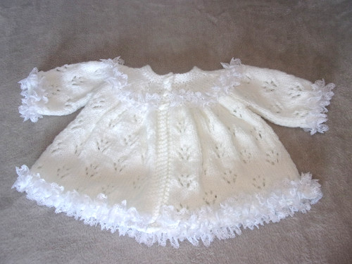 Hand knitted white - white, with